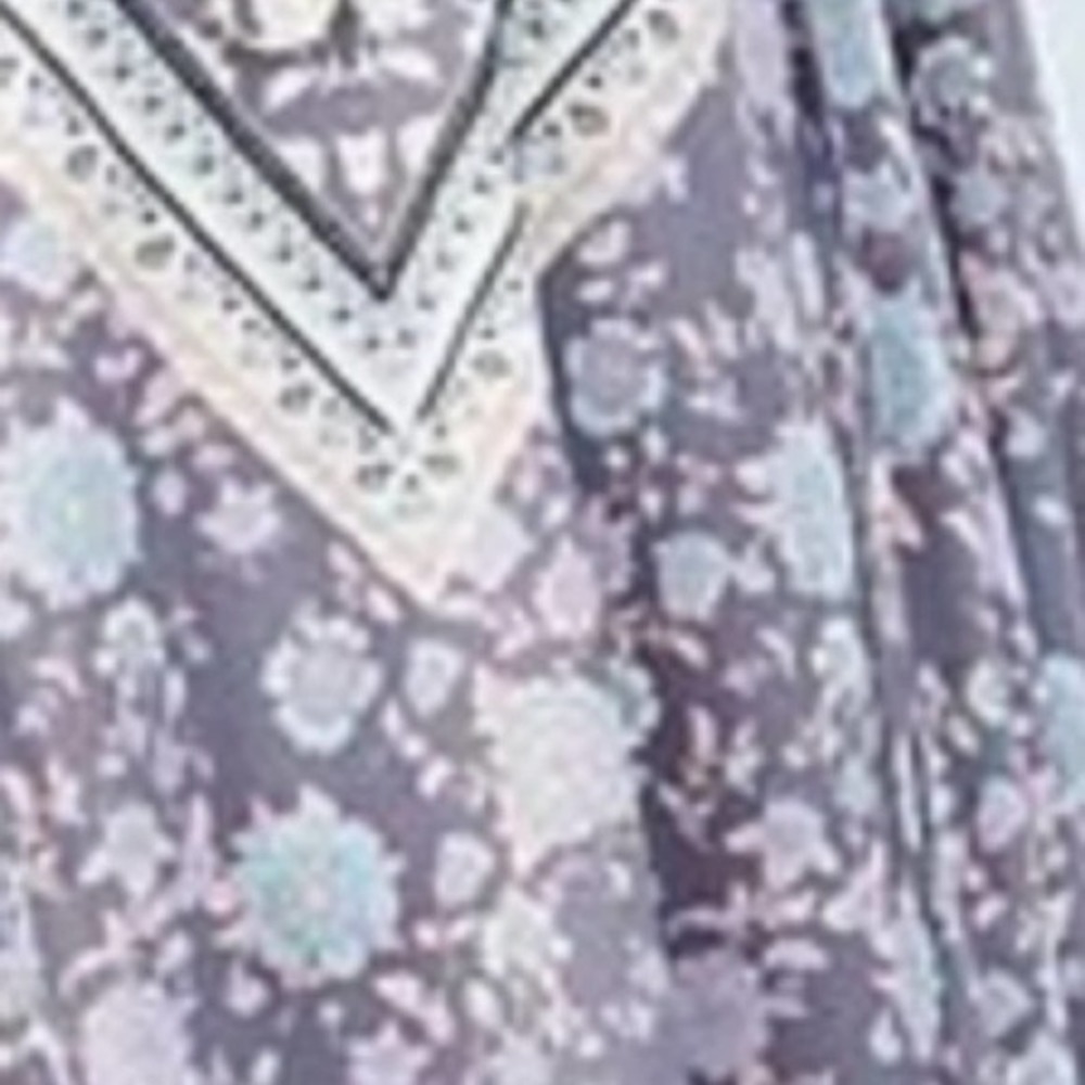 NEW WITH TAGS Luukse Gray Blue Floral Tie-Neck Tunic Dress - Picture 5 of 5